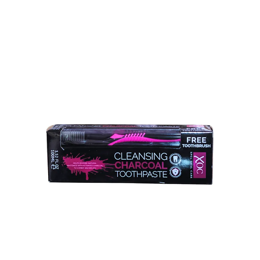 Xoc Charcoal Toothpaste with Toothbrush 100ml