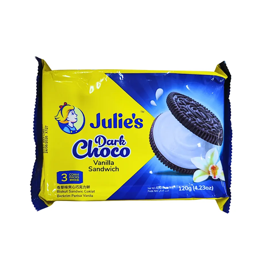 Julie's Dark Choco Vanilla Sandwich - 120g