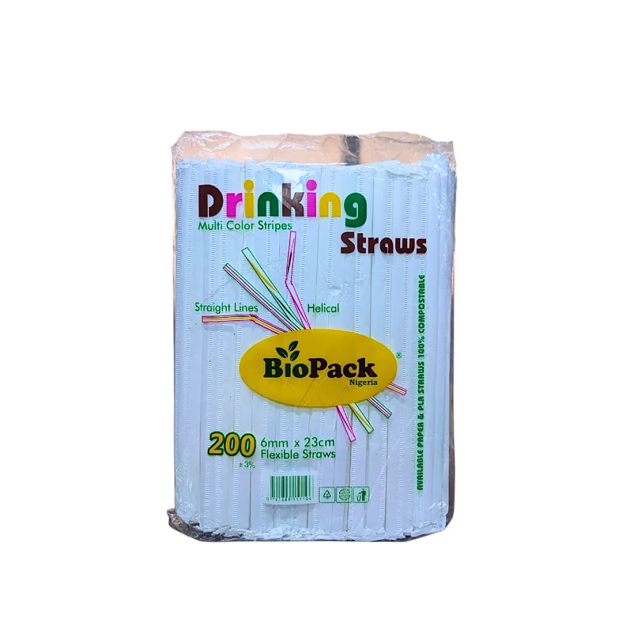 BioPack Drinking Straws  (White 200pcs)