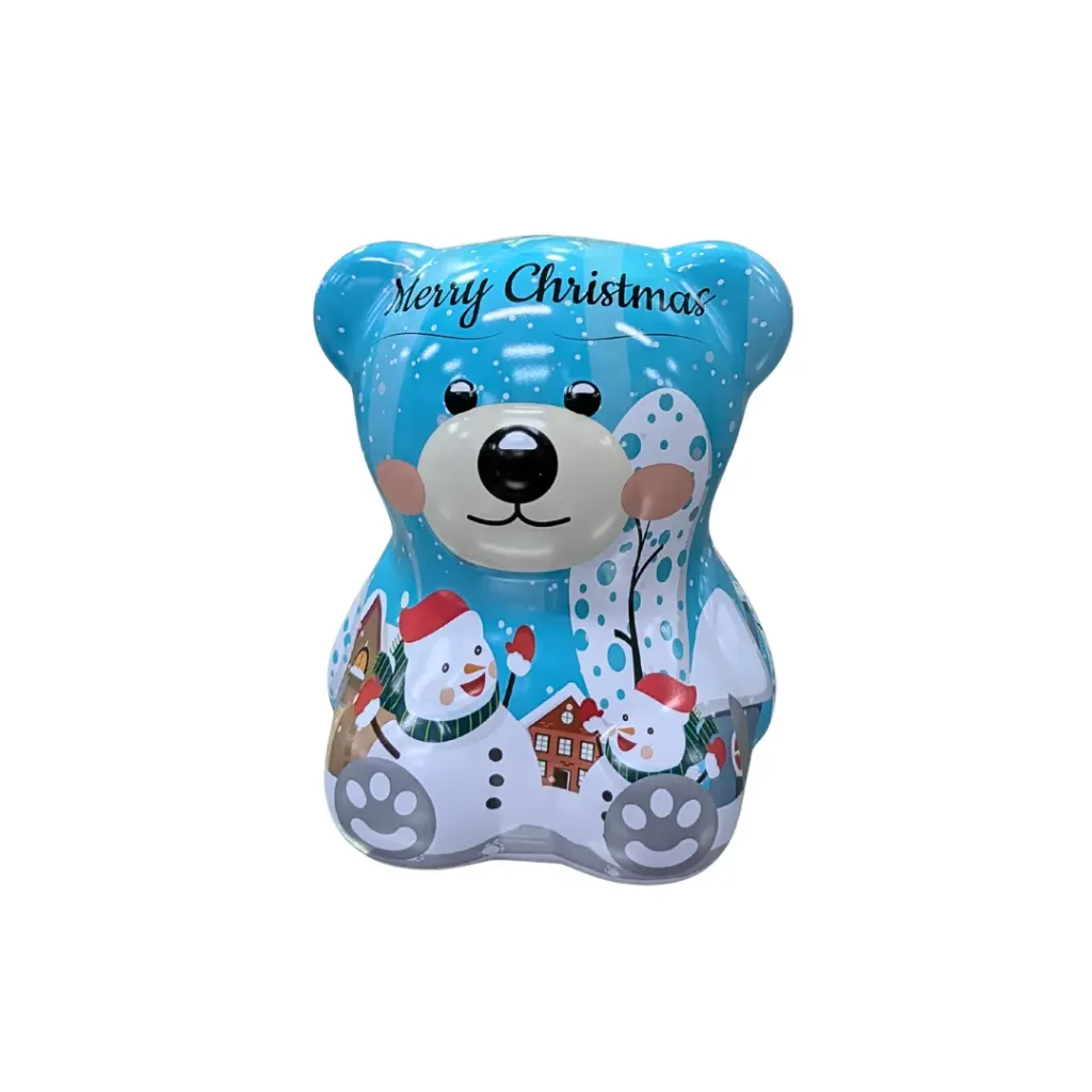 Merry Christmas Cute Bear Tin Box