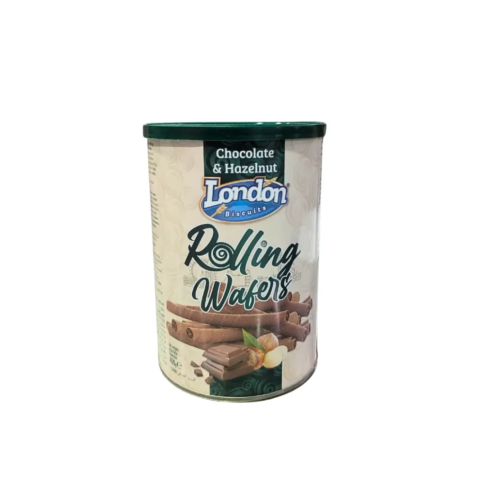 London Biscuit Rolling Wafers Chocolate&Hazelnuts Tin - 400g